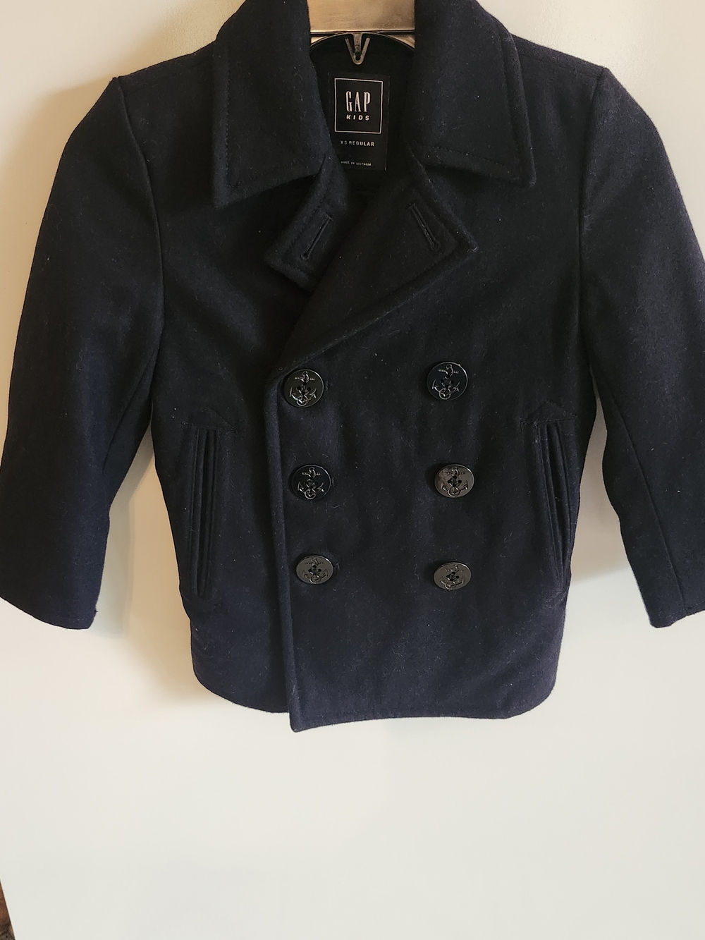 GAP Kids Navy Double-Breasted Peacoat